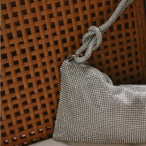 Mini Rhinestone Slouchy Shoulder Bag - Picture 2 of 6